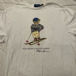 Polo by Ralph Lauren White Mens Shirt with Bear Print